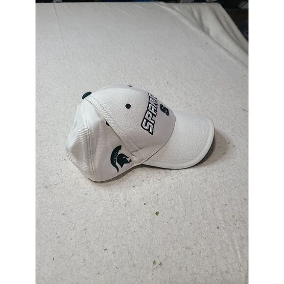 Michigan State Spartans White One Size Hook & Loop Adjustable Hat Cap N - Picture 2 of 6